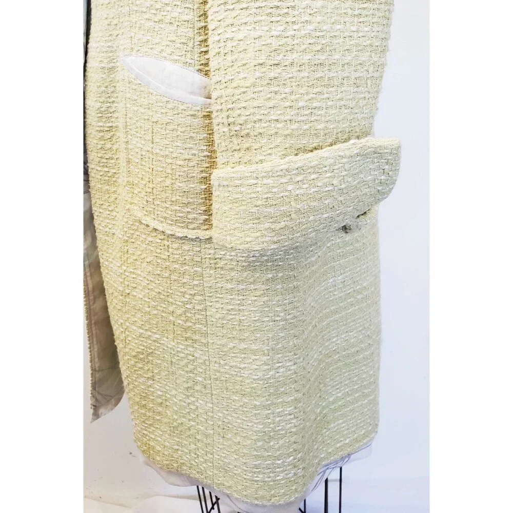 Sigrid Olsen Womens Long Jacket Sport Coat Orchid Moon Lime Green Cotton 10 NWT